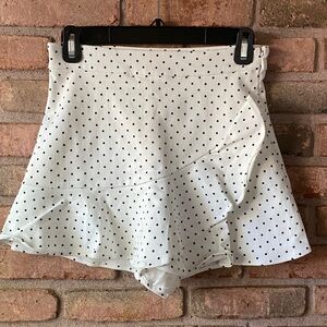 Flying Tomato White and Black Polka Dot Skort NWOT